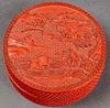 Chinese Carved Cinnabar Lacquer Round Box