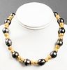 18K Gold & Tahitian Baroque Black Pearl Necklace