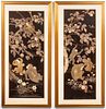 Japanese Embroidered Silk Panels With Monkeys, Pr