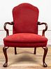 Rococo Revival Upholstered Oak Armchair