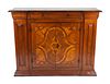 An Italian Baroque Style Inlaid Walnut Cabinet
Height 44 x width 54 x depth 16 inches.