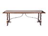 An Italian Baroque Style Mahogany Trestle Table
Height 30 x width 84 x depth 22 1/2 inches.