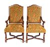 A Pair of Regence Style Walnut Armchairs
Height 44 x width 24 x depth 20 inches.