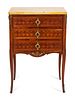 A Louis XV/XVI Transitional Style Parquetry Petit Commode
Height 31 x width 21 x depth 13 1/2 inches.