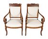A Pair of Louis Philippe Style Burl Walnut Swan-Crested Fauteuils
Height 39 x width 23 x depth 18 1/2 inches.