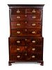 A Late George III Mahogany Secretary Chest-on-Chest
Height 76 x width 45 x depth 21 inches.