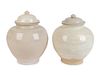 Two Chinese Porcelain Lidded Jars
Height 11 x diameter 8 inches.