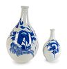 Two Korean Style Blue and White Porcelain Vases
Height of taller 15 1/4 x diameter 9 inches.