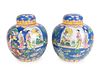A Pair of Chinese Porcelain Covered Jars
Height 10 inches.
