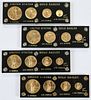 1986-1989 American Gold Eagle Four Piece Sets