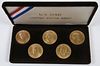 Five Gold Postal Medallions 