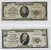 Two 1929 Gettysburg Pennsylvania National Notes