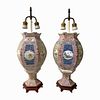 Pair of Vintage Chinese Porcelain Lantern Lamps