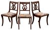 Regency Style Carved Mahogany Side Chairs, 3