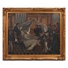 Reproducción de La muerte de Napoleón de Charles Steuben. Óleo sobre tela. Enmarcado. 79 x 99 cm