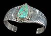 Vintage Navajo / Zuni Silver & Turquoise Cuff Bracelet