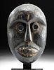 Early 20th C. African Ibibio Wood Mask w/ Incised Teeth