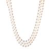 A Three-Strand Pearl Necklace with 14K Clasp