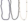 A Collection of Lapis Lazuli & Onyx Necklaces