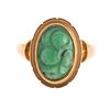 A Potter & Mellen Carved Jade Ring in 14K