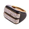 An Onyx Ring with Diamond Stripes in 18K