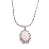 An Opal & Diamond Pendant on 14K Chain
