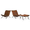 ARNE NORELL Pair of Ari lounge chairs, one ottoman