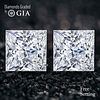 6.03 carat diamond pair Princess cut Diamond GIA Graded 1) 3.01 ct, Color D, VS1 2) 3.02 ct, Color D, VS1. Unmounted. Appraised Value: $279,700 