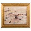 Nathaniel K. Gibbs. "Swans and Ducks," oil