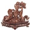 Chinese Carved Gold Fleck Hardstone Quan yin