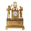 French Empire Gilt Bronze Mantel Clock