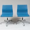 Pair of Eames Leather and Metal Office Chairs for Herman Miller