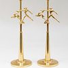 Pair of Art Deco Style Brass Lamps