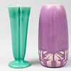 Two Rookwood Pottery Molded Glazed Vases