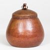 Dirk van Erp Hammered and Patinated Copper Vase and Cover