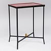 Contemporary Metal and Trompe L'oeil Painted Side Table 