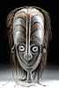 20th C. Papua New Guinea Wood Mask w/ Nacre Eyes