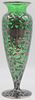 STERLING. Alvin Sterling Overlay Green Glass Vase.