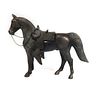 Cast Metal Horse Cowboys Sculpture