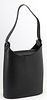 Louis Vuitton Black Epi Verseau Shoulder Bag, the black plastic accents with black calf leather strap, the magnetic calf leather flap with magnet open