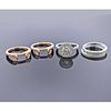 Eravos 18k Gold Engagement Wedding 5 Ring Set