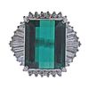10ct Green Tourmaline Diamond Platinum Cocktail Ring 