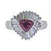Platinum Diamond Ruby Cocktail Ring 