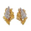 1980s 14k Gold Diamond Earrings 