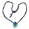 Amalric Walter Carved Glass Insect Pendant on Cord Necklace 