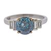 2.04ct Fancy Blue Diamond Platinum Engagement Ring 