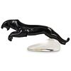 Signed Panther Murano Glass Sculpture