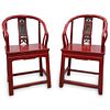 Chinese Red Lacquer Chairs