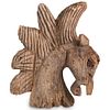 Antique Cork Wood Carved Horse Bust