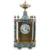 Gilded Brass and Cloisonne Mantel Clock